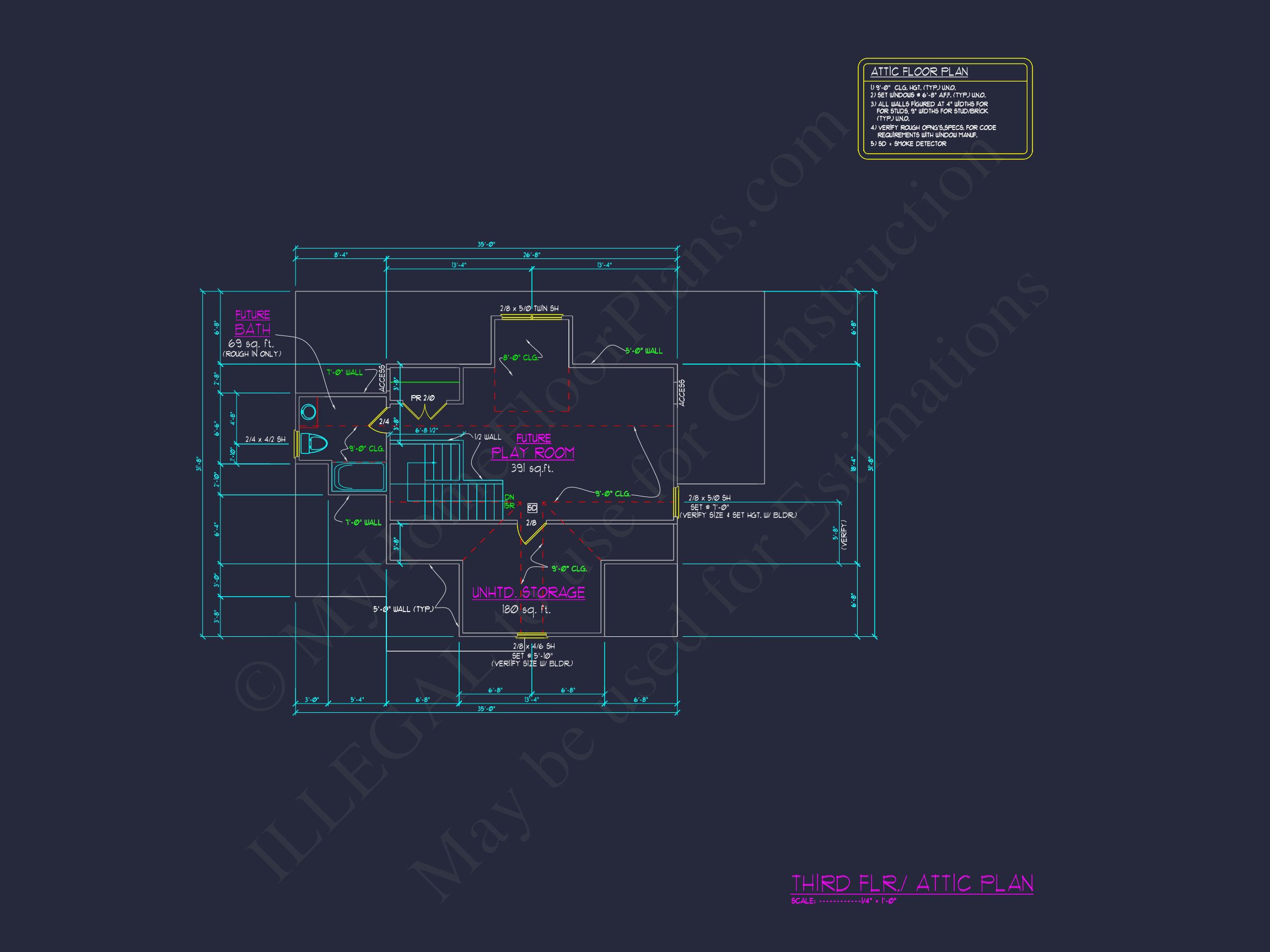 Custom Craftsman house Plan with 4 Beds and CAD Blueprint Designs