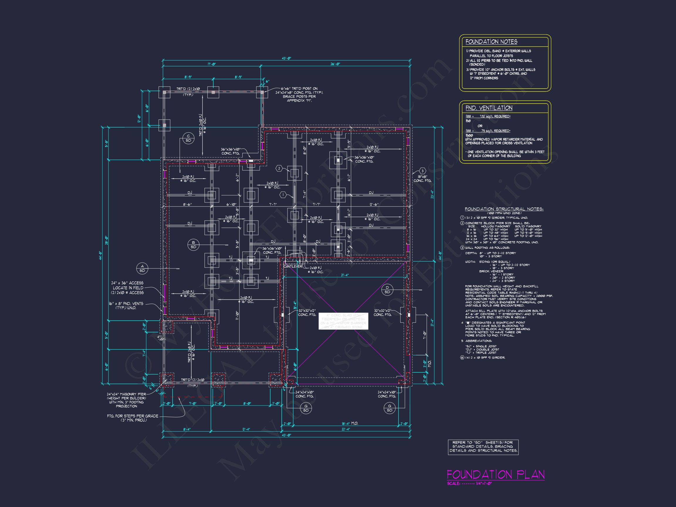 Custom Craftsman house Plan with 4 Beds and CAD Blueprint Designs