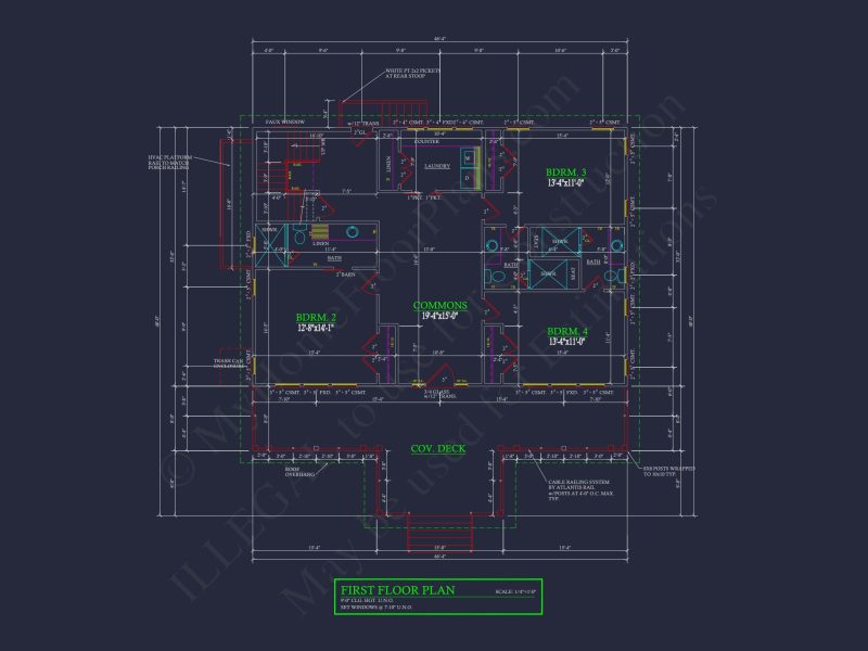 Custom Garage and Cart CAD Blueprint – 3-Bay Architectural Design
