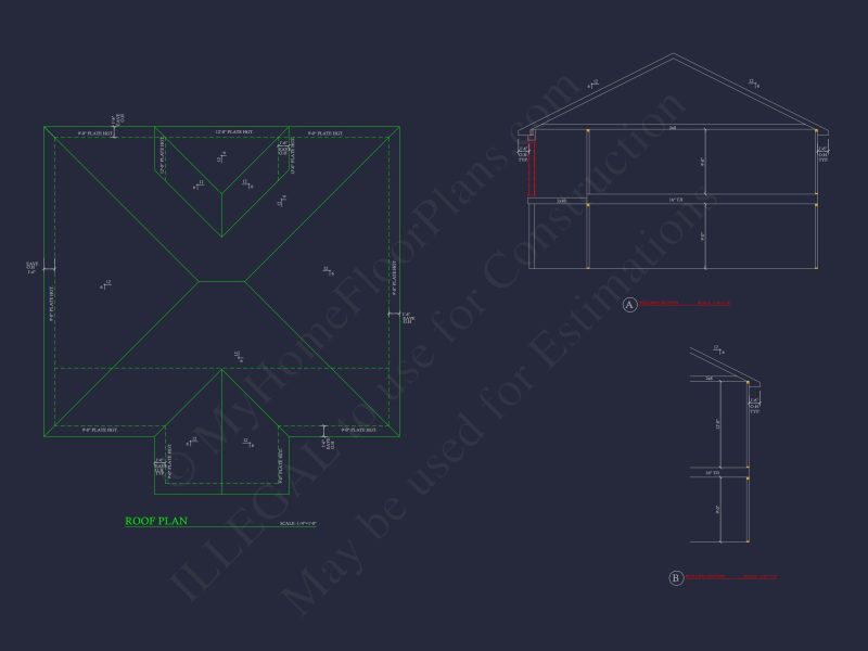 Custom Garage and Cart CAD Blueprint – 3-Bay Architectural Design