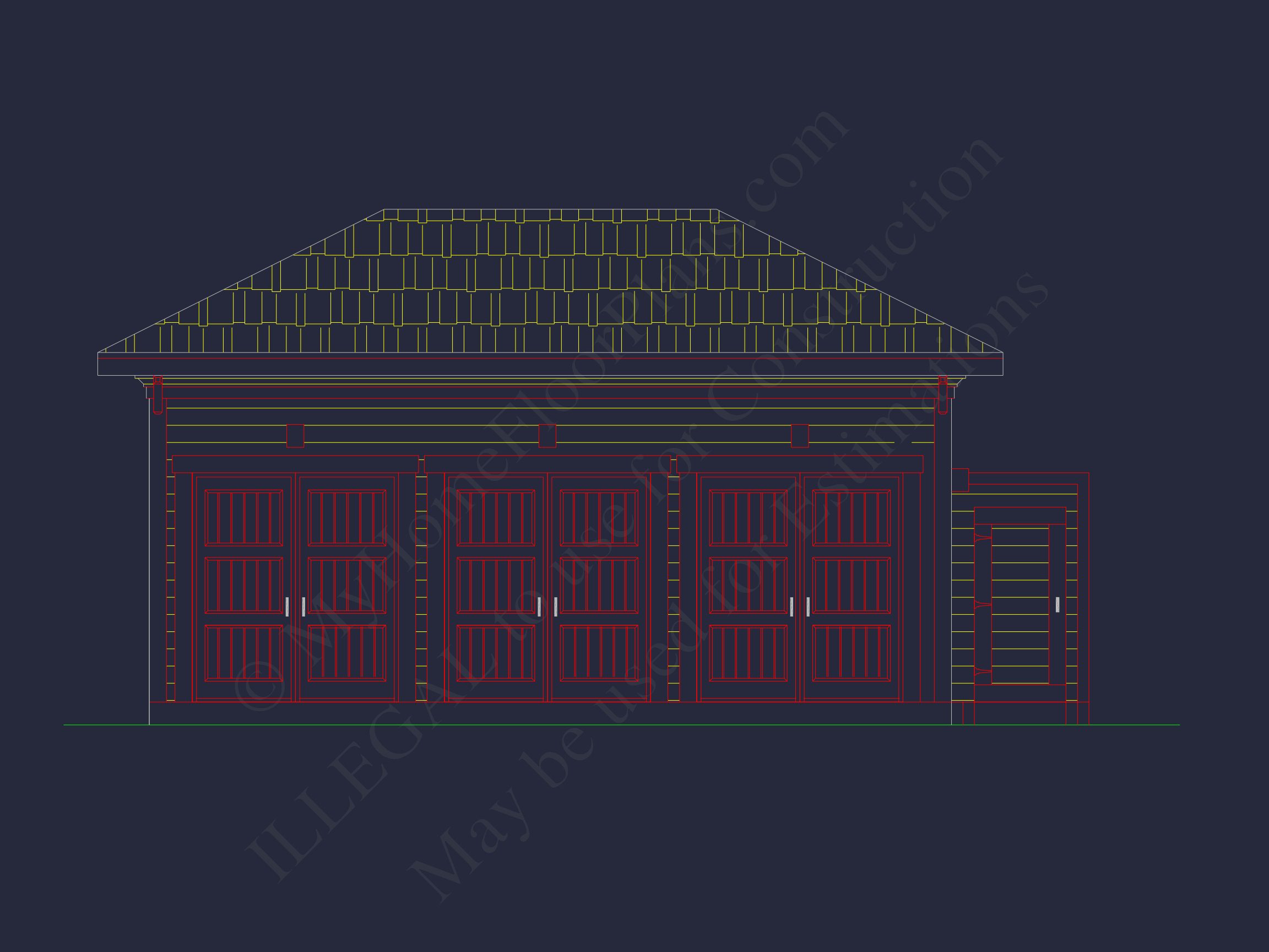 Custom Garage and Cart CAD Blueprint – 3-Bay Architectural Design