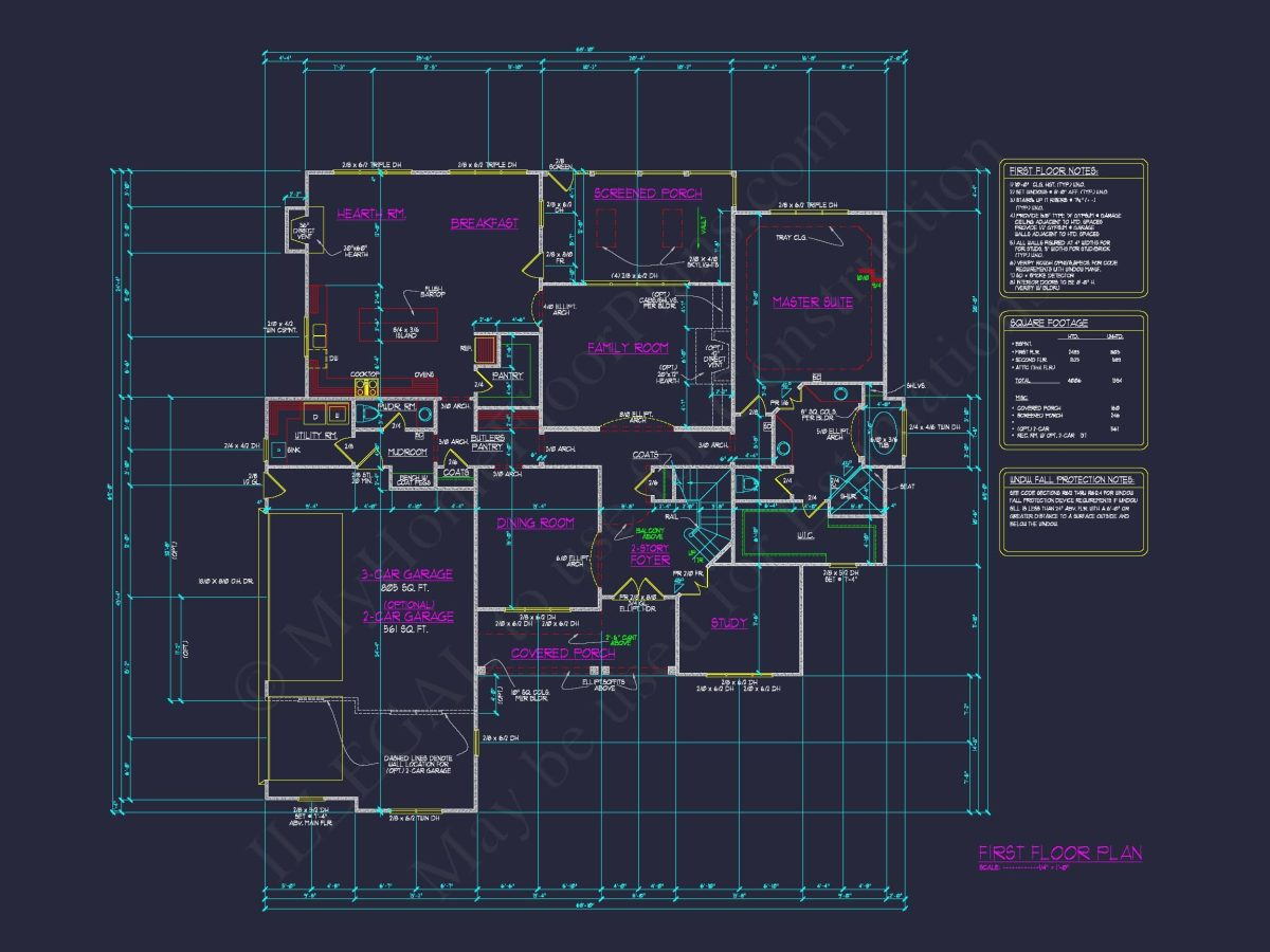 Custom house Blueprint with 2-Story Plan and Modern Designs