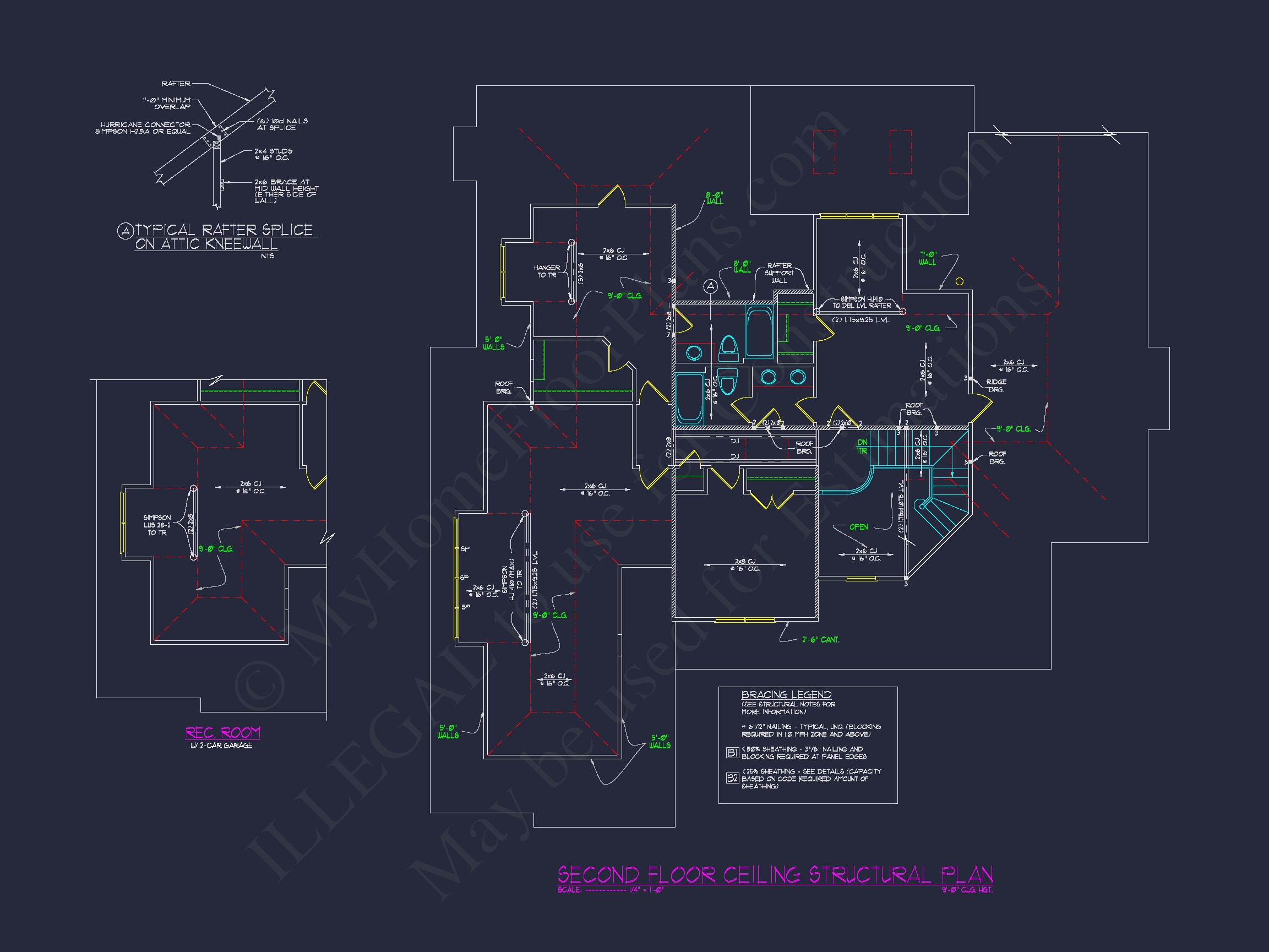 Custom Home Blueprint with 2-Story Plan and Modern Designs