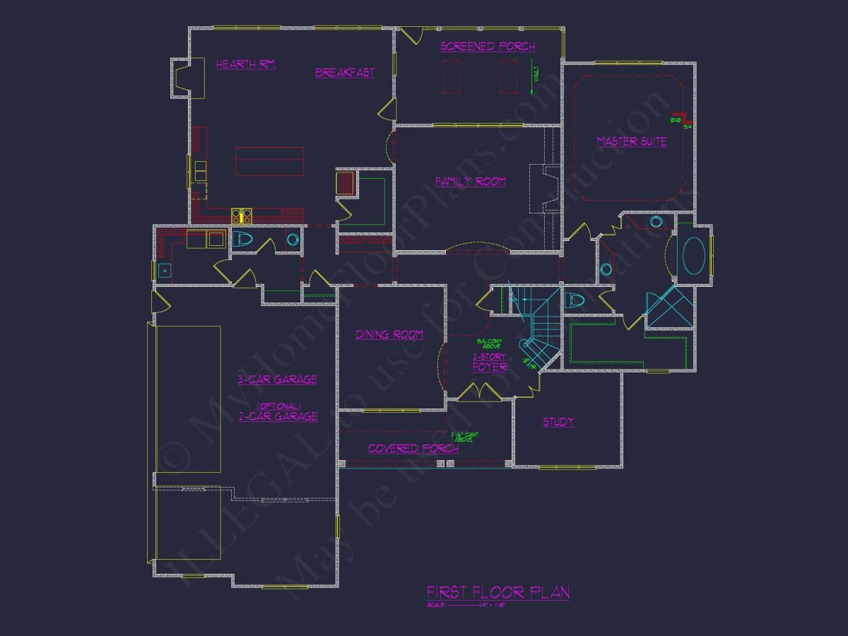 Custom house Blueprint with 2-Story Plan and Modern Designs