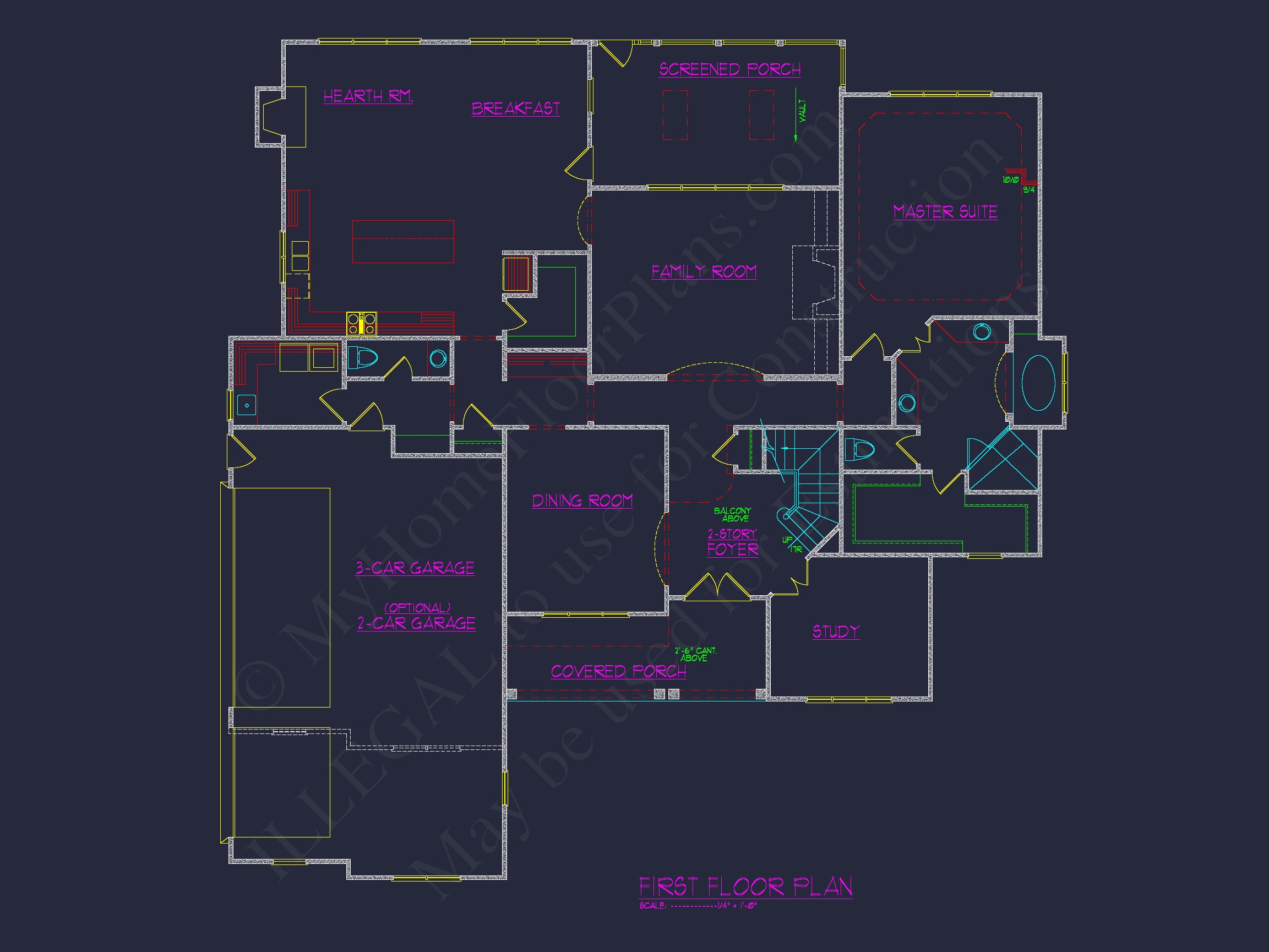 Custom Home Blueprint with 2-Story Plan and Modern Designs