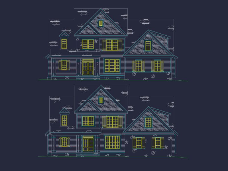 Custom house Blueprint with 4 Beds, 3 Baths & Floor Plan Designs