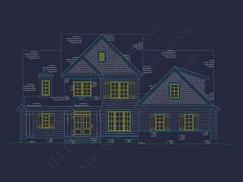Custom house Blueprint with 4 Beds, 3 Baths & Floor Plan Designs