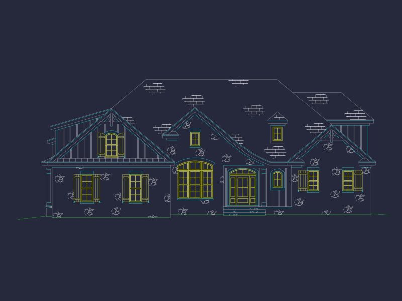 Custom house Blueprint with 4 Beds, 4.5 Baths, Open Floor Plan Designs