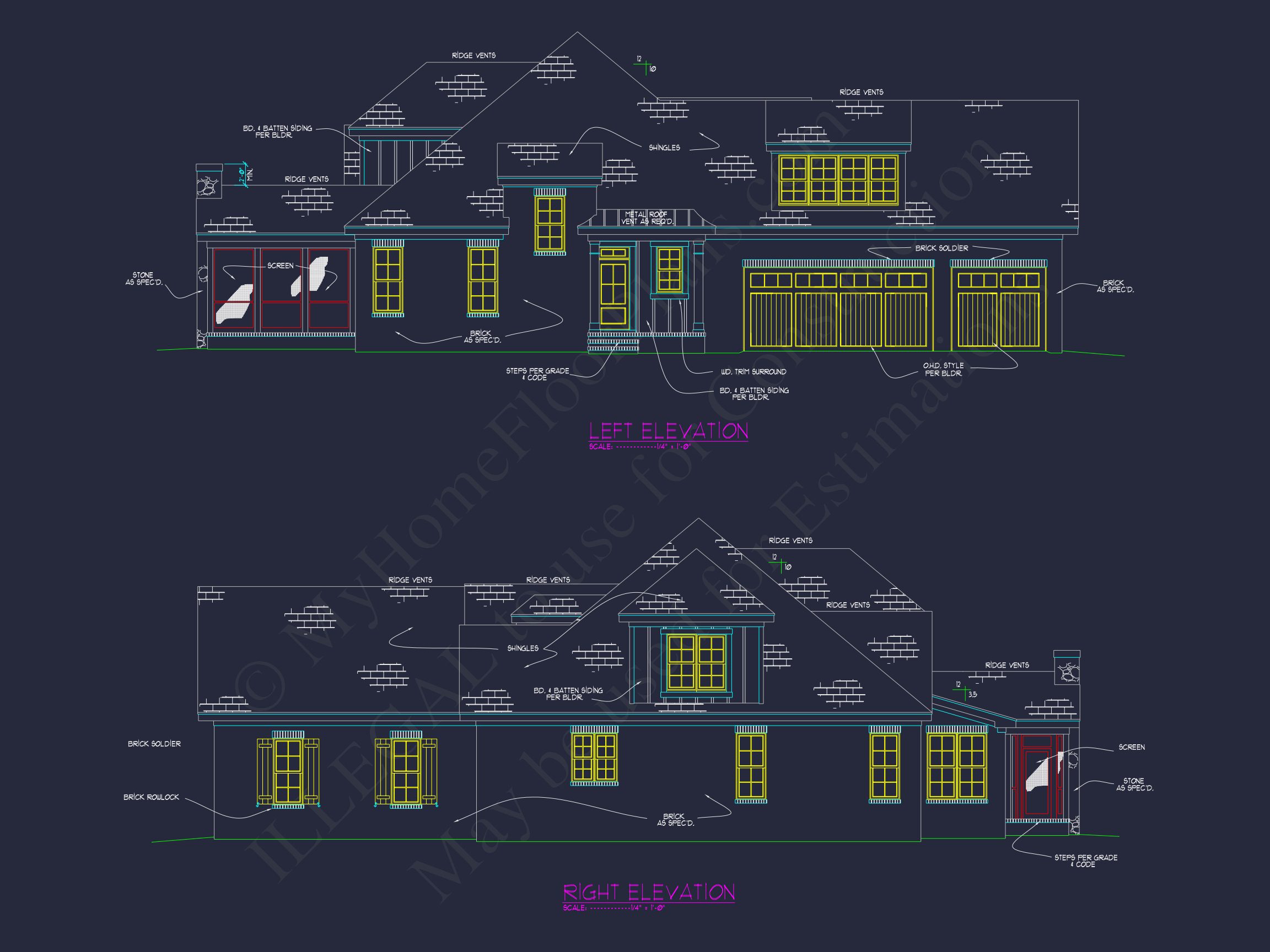Custom house Blueprint with 4 Beds,4.5 Baths,Open Floor Plan Designs