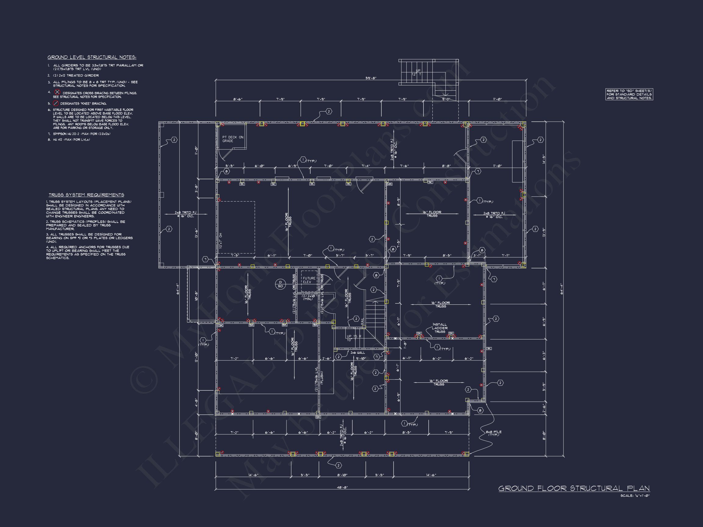 Custom house Blueprint with 5 Beds,Open Floor Plan — CAD Designs