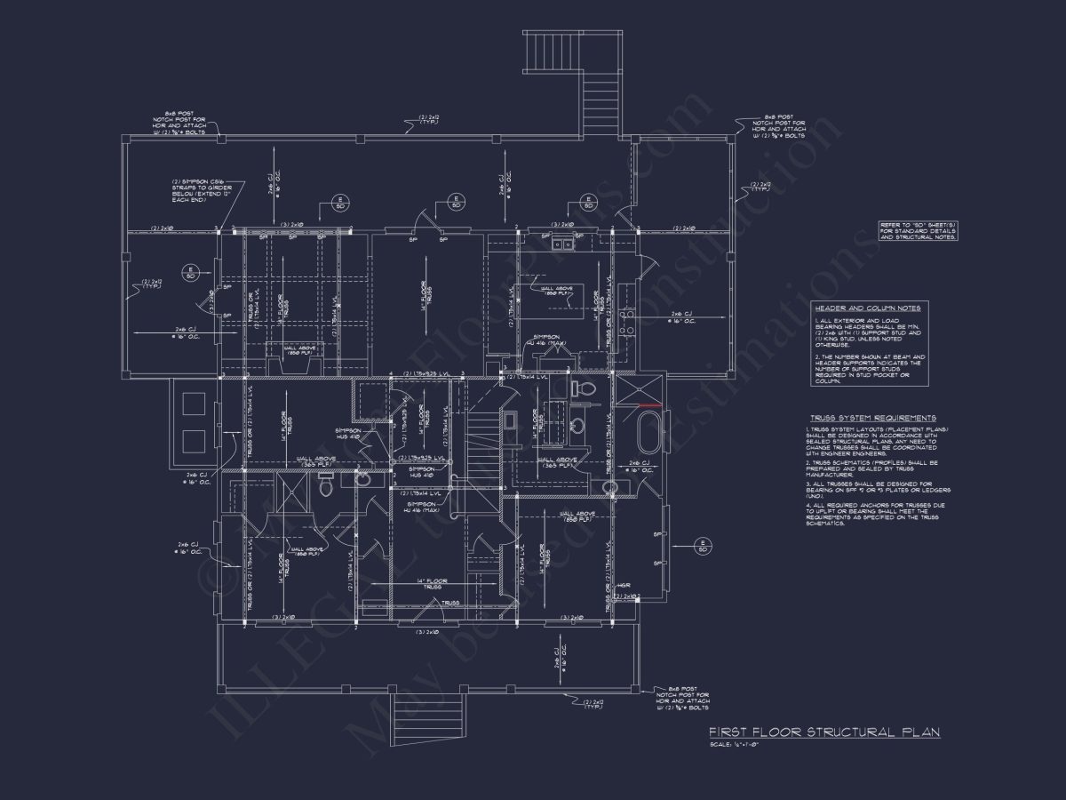 Custom house Blueprint with 5 Beds, Open Floor Plan — CAD Designs