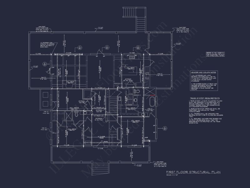 Custom house Blueprint with 5 Beds, Open Floor Plan — CAD Designs