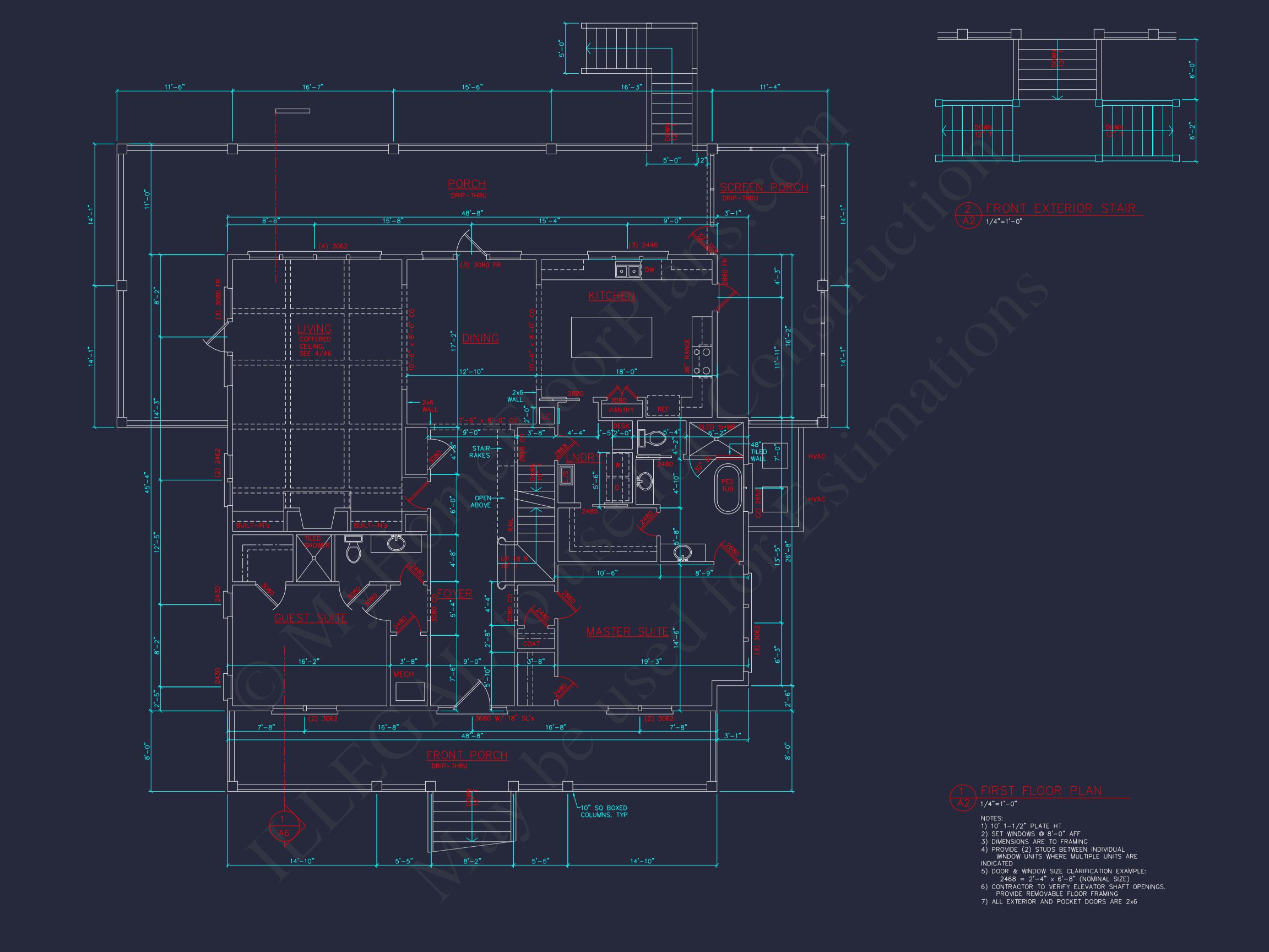 Custom house Blueprint with 5 Beds,Open Floor Plan — CAD Designs