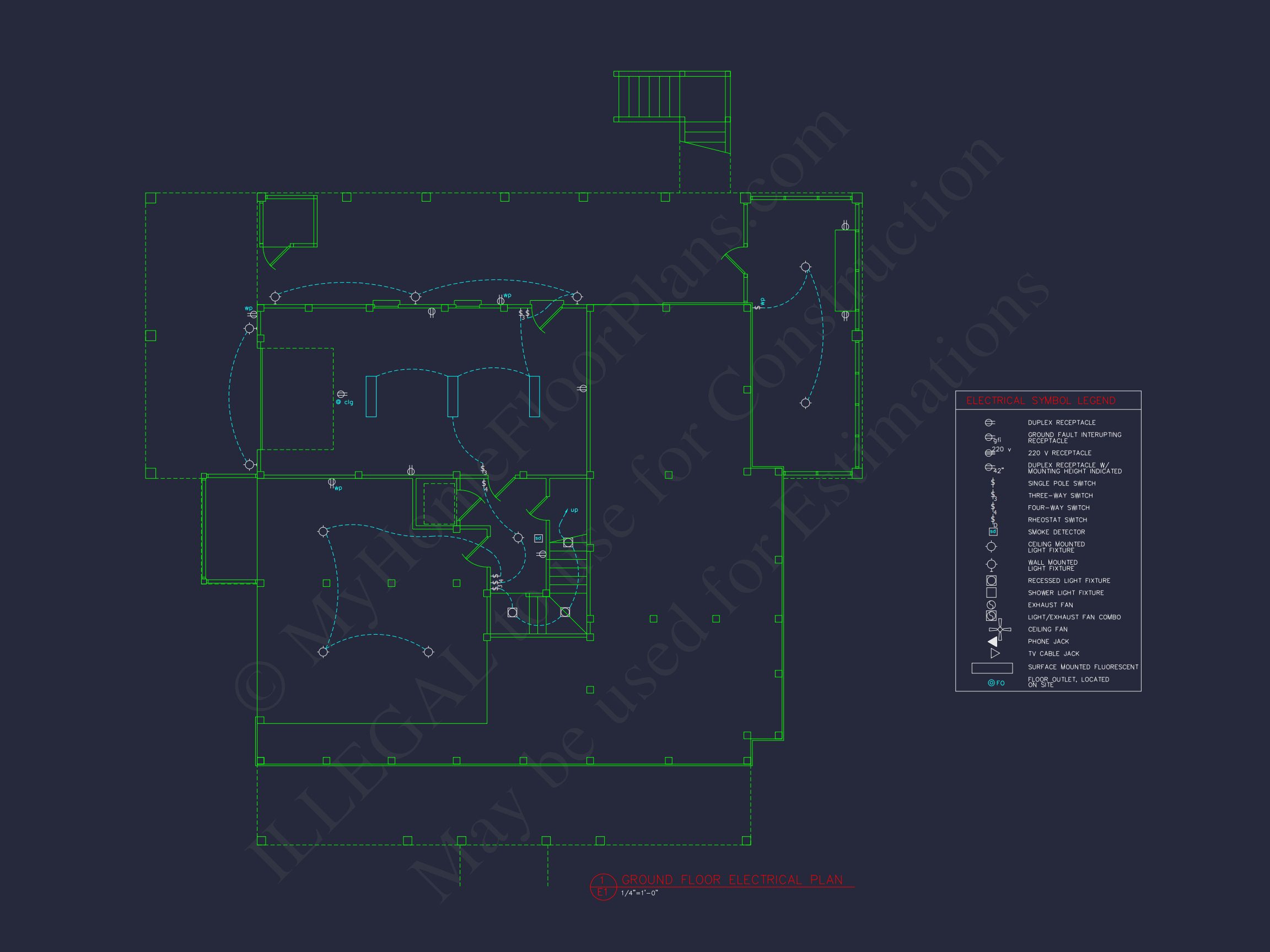 Custom house Blueprint with 5 Beds,Open Floor Plan — CAD Designs