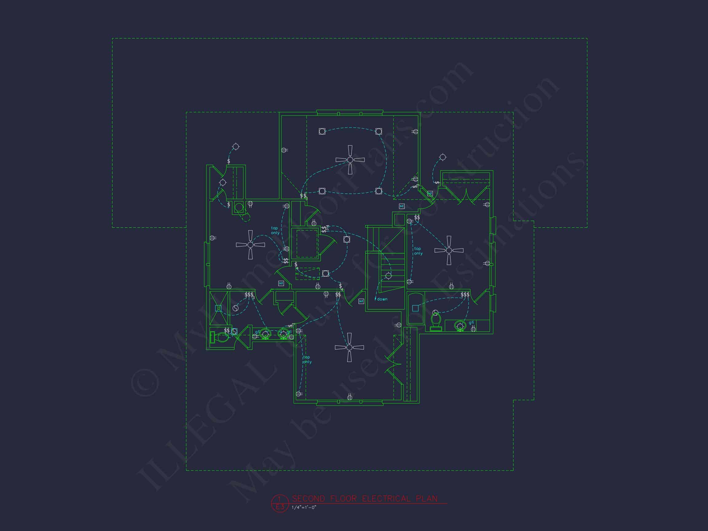 Custom house Blueprint with 5 Beds,Open Floor Plan — CAD Designs