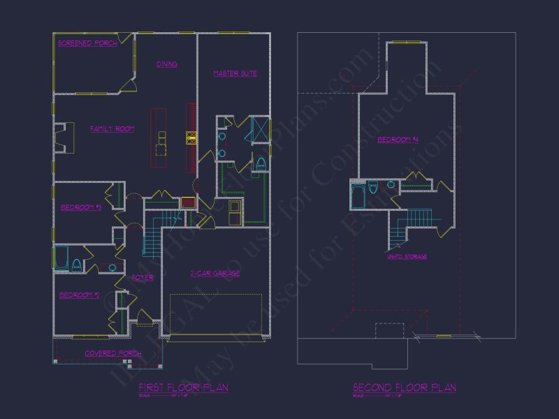 Custom house Design Blueprint: CAD Floor Plan and Architecture