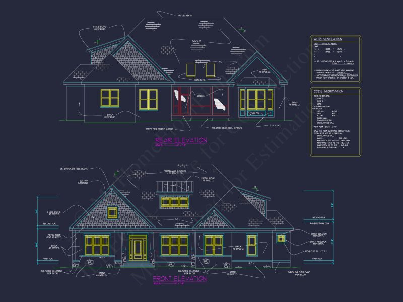 Custom house Floor Plan: 2-Story, 4 Bedroom, CAD Designs
