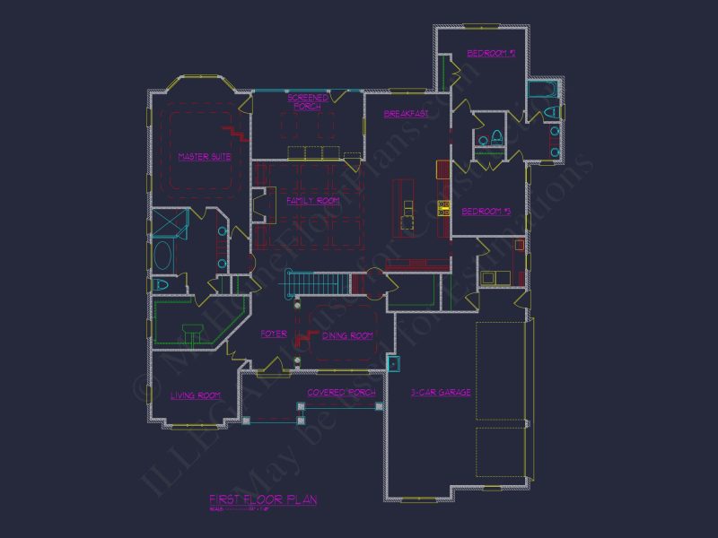 Custom house Floor Plan: 2-Story, 4 Bedroom, CAD Designs