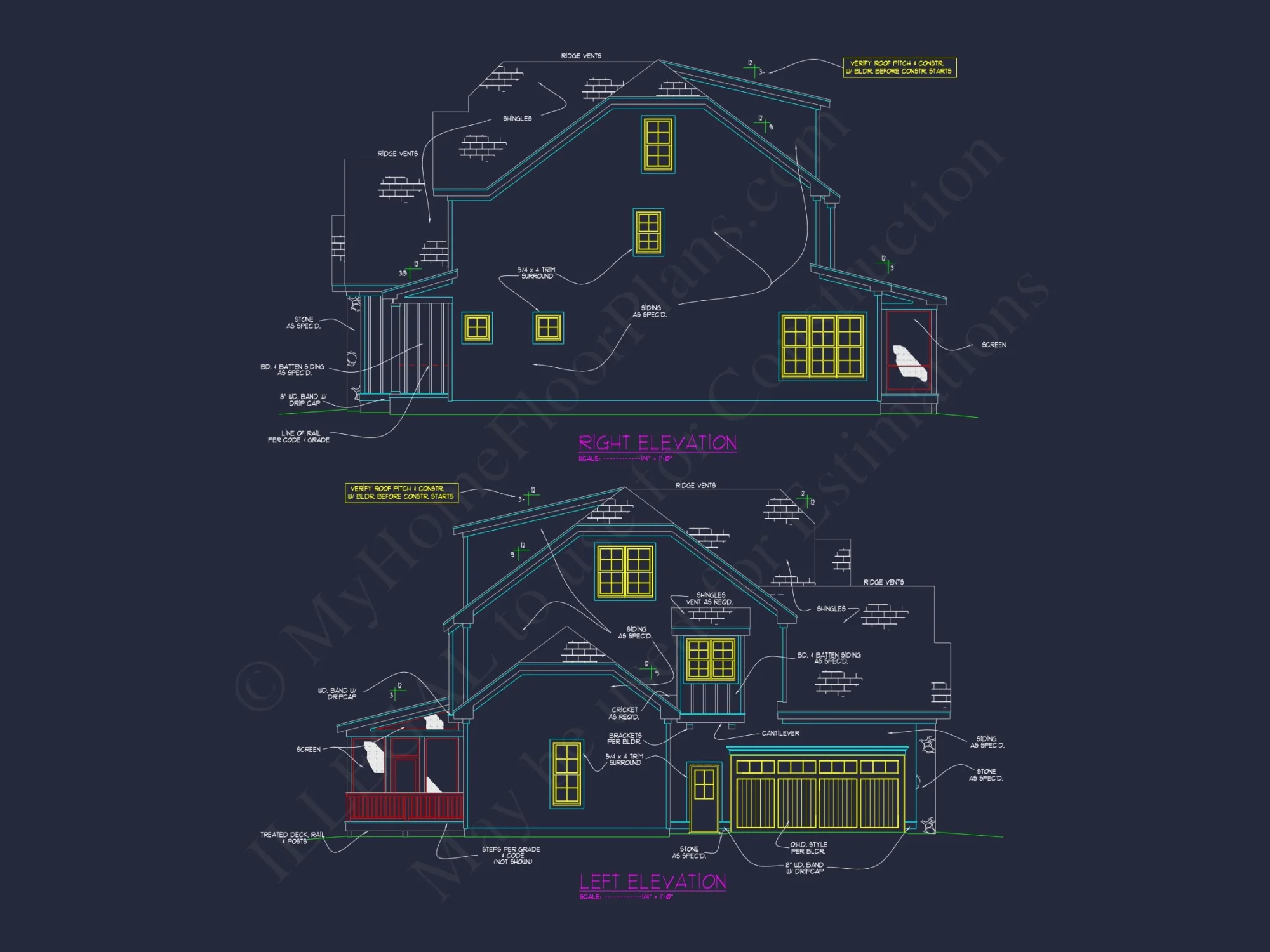 Custom house Floor Plan Blueprint with 3 Floors and 5 Bedrooms