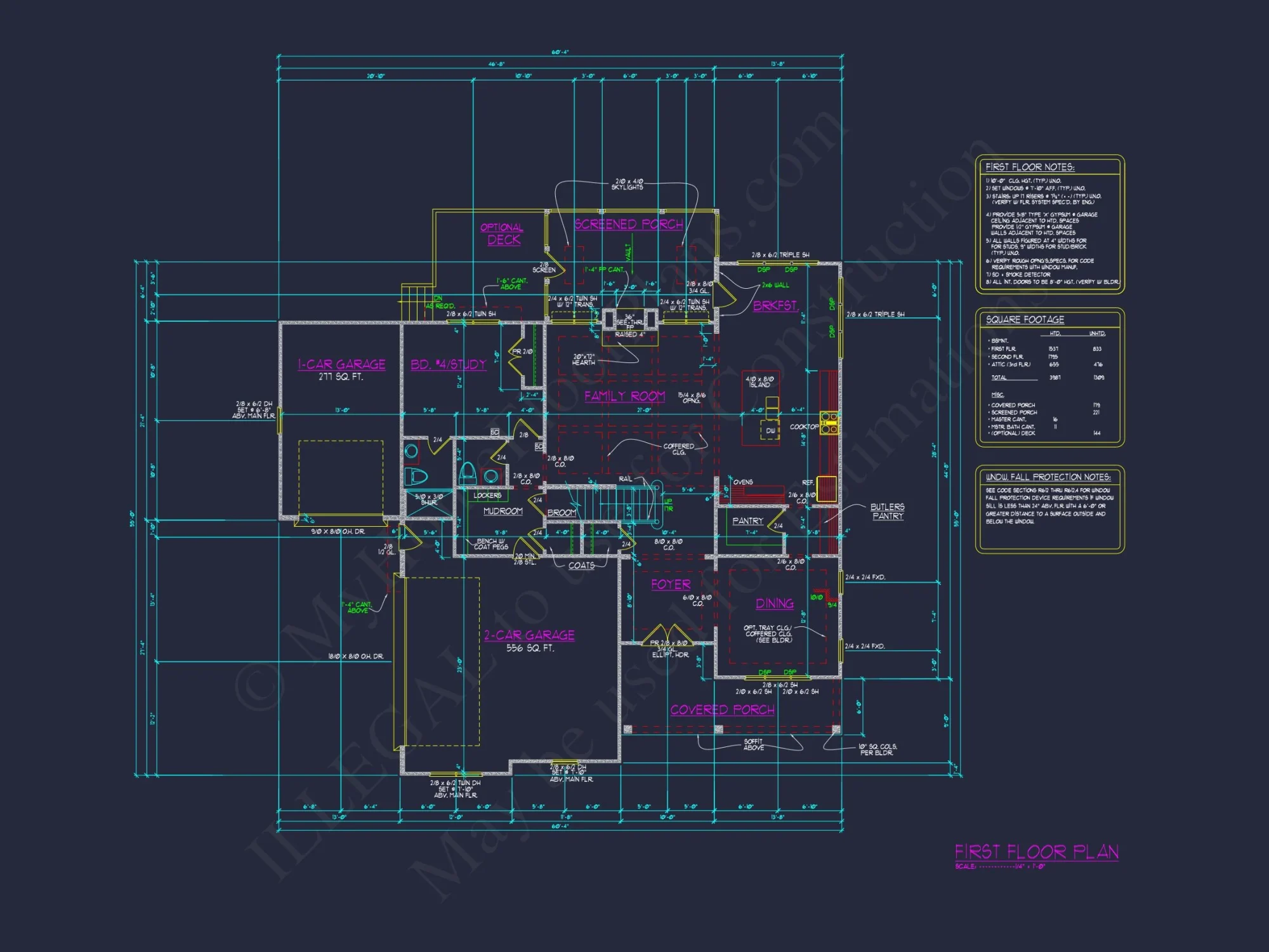 Custom house Floor Plan Blueprint with 3 Floors and 5 Bedrooms