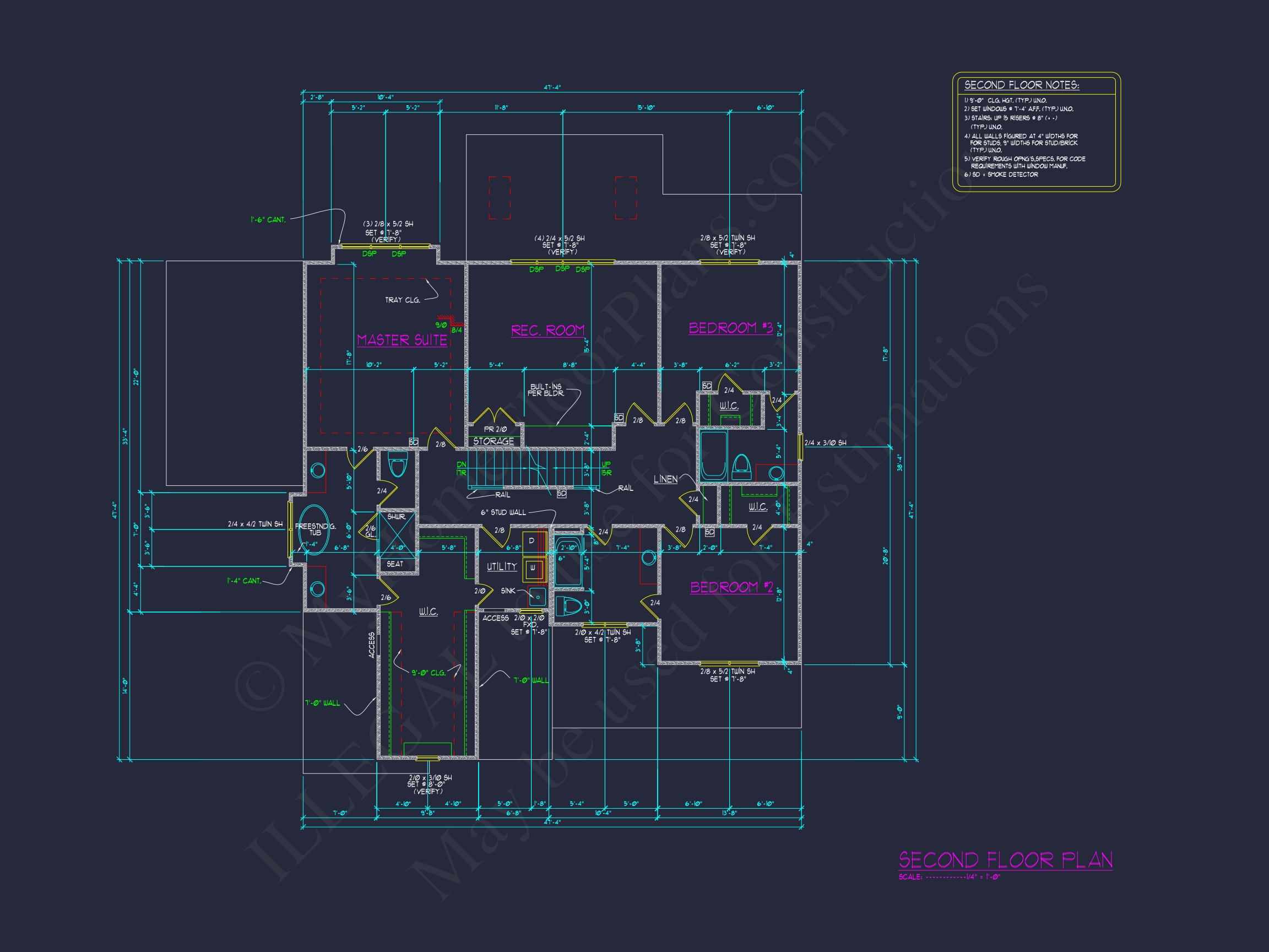 Custom Home Floor Plan Blueprint with 3 Floors and 5 Bedrooms