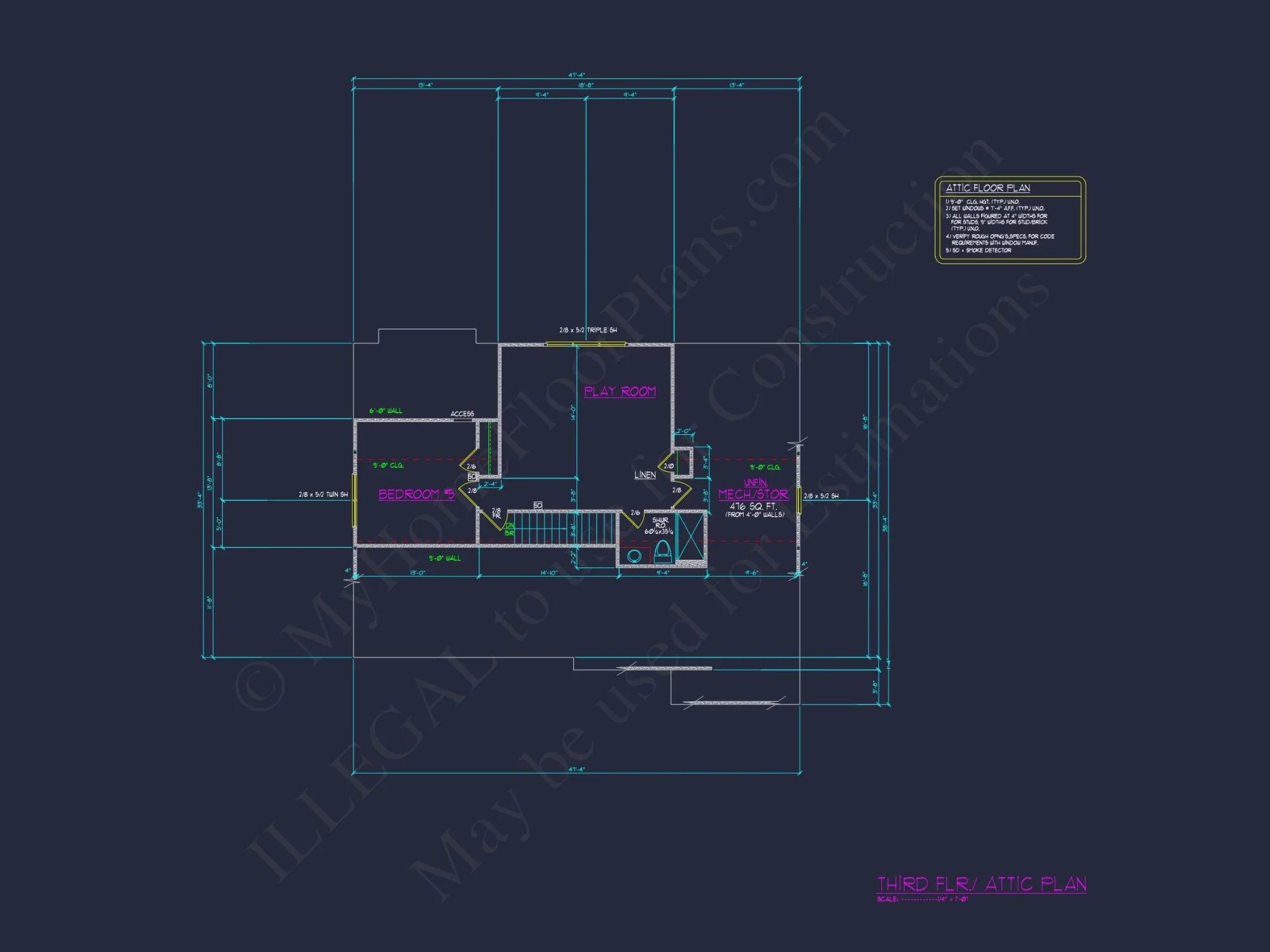 Custom house Floor Plan Blueprint with 3 Floors and 5 Bedrooms
