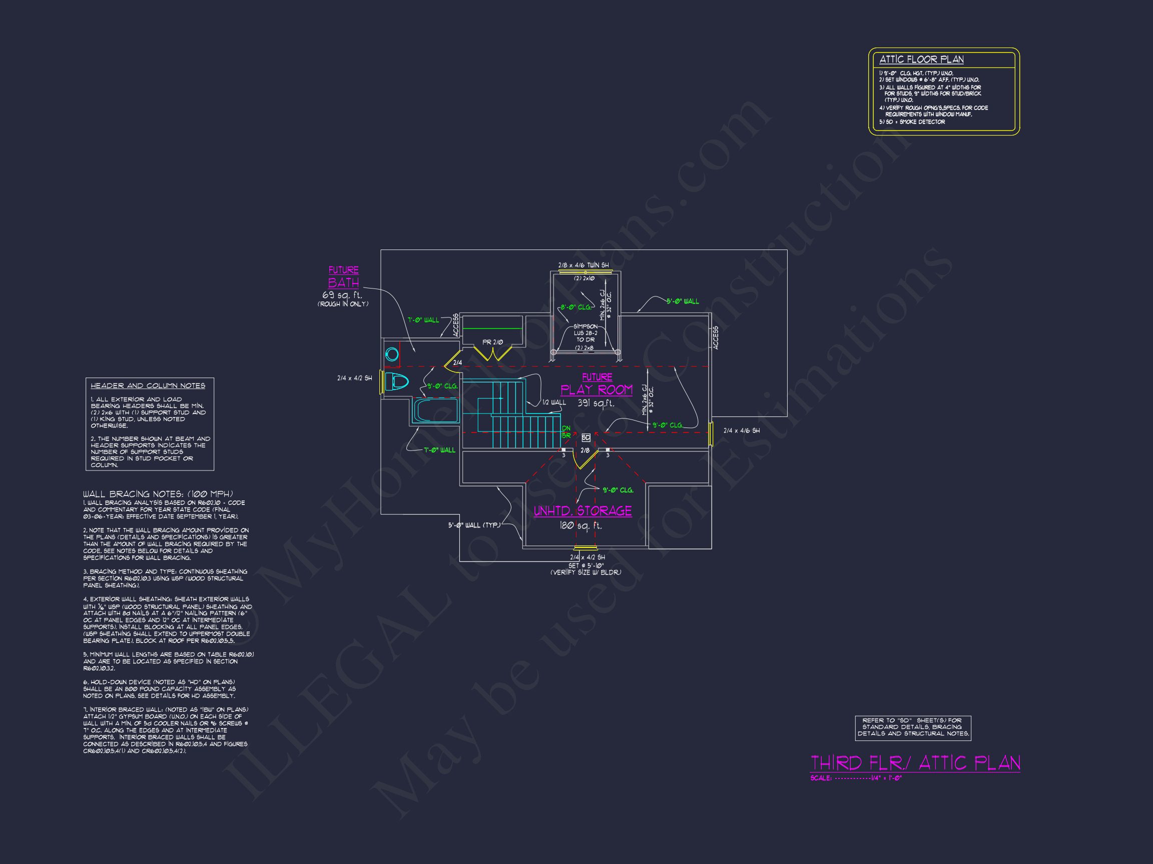 Custom house Floor Plan with 4 Beds,2.5 Stories & Garage