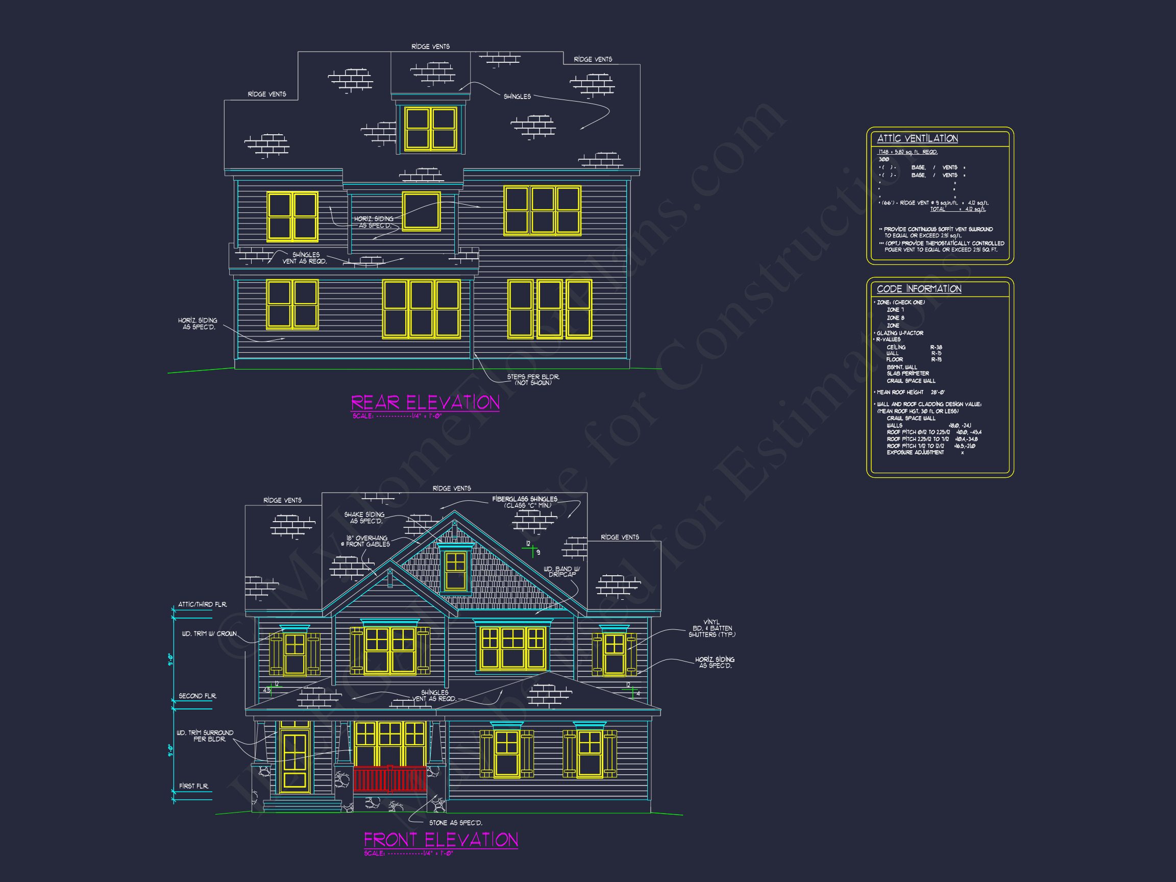 Custom house Floor Plan with 4 Beds,2.5 Stories & Garage