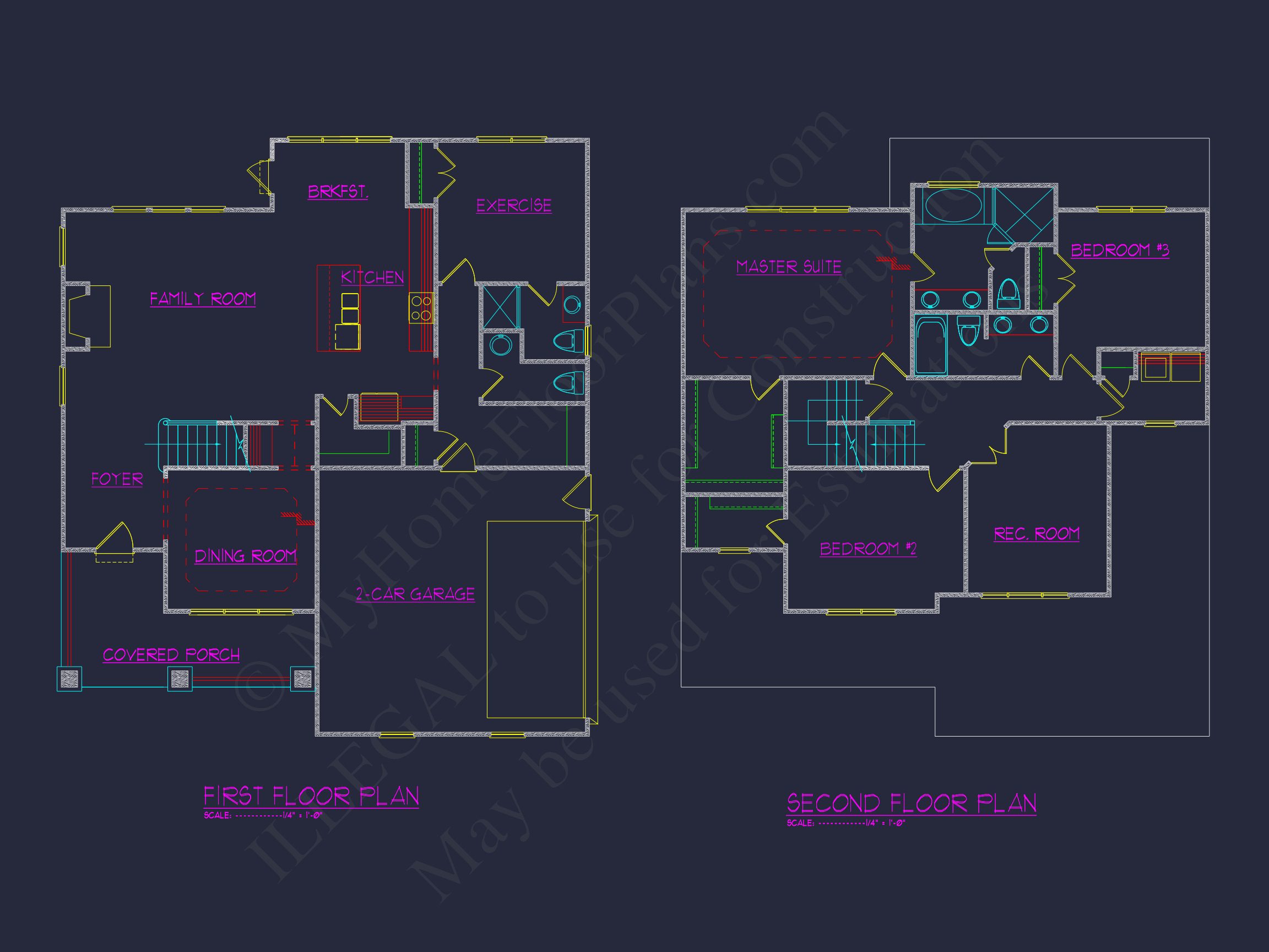 Custom house Floor Plan with 4 Beds,2.5 Stories & Garage