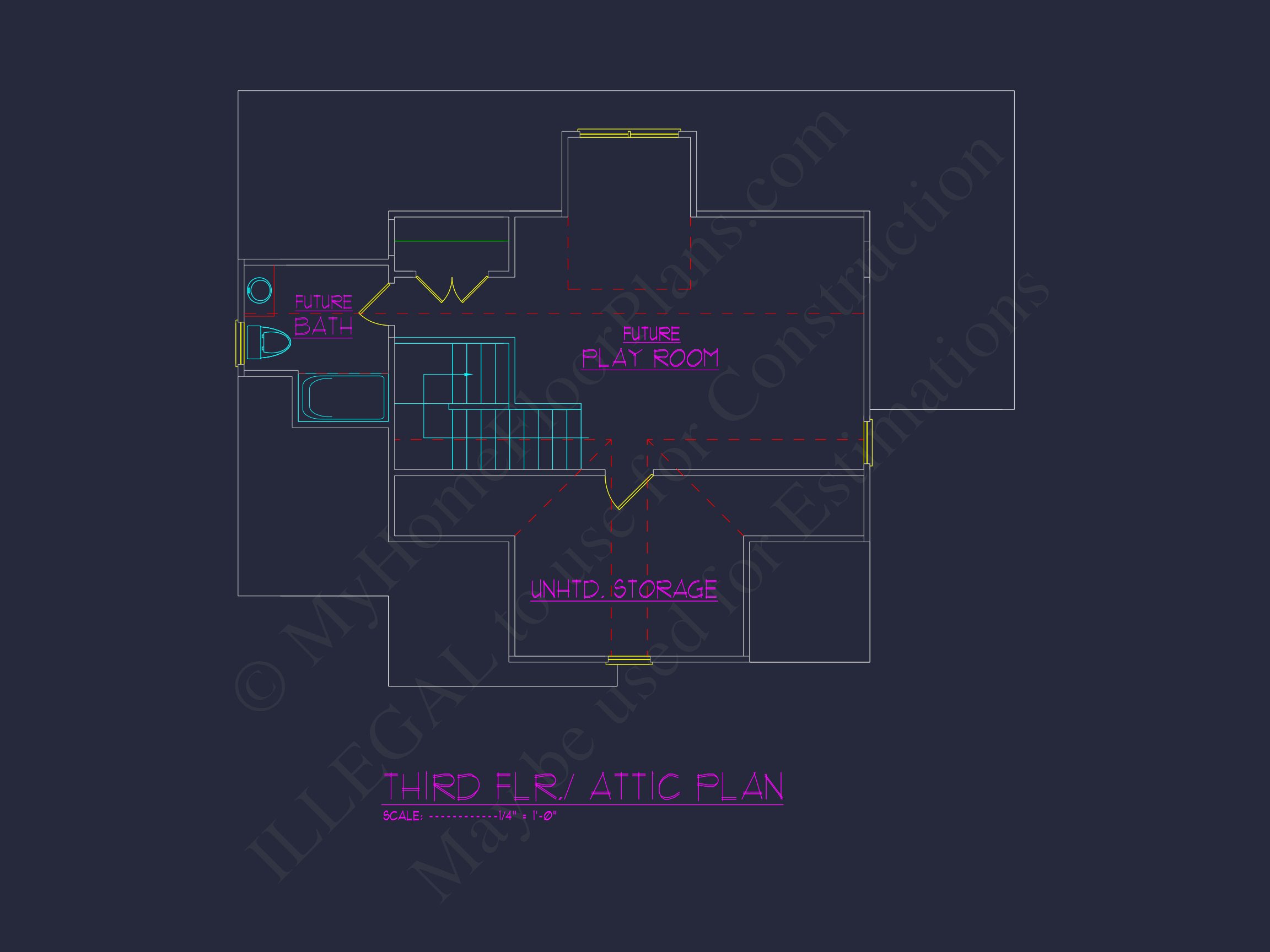 Custom house Floor Plan with 4 Beds,2.5 Stories & Garage