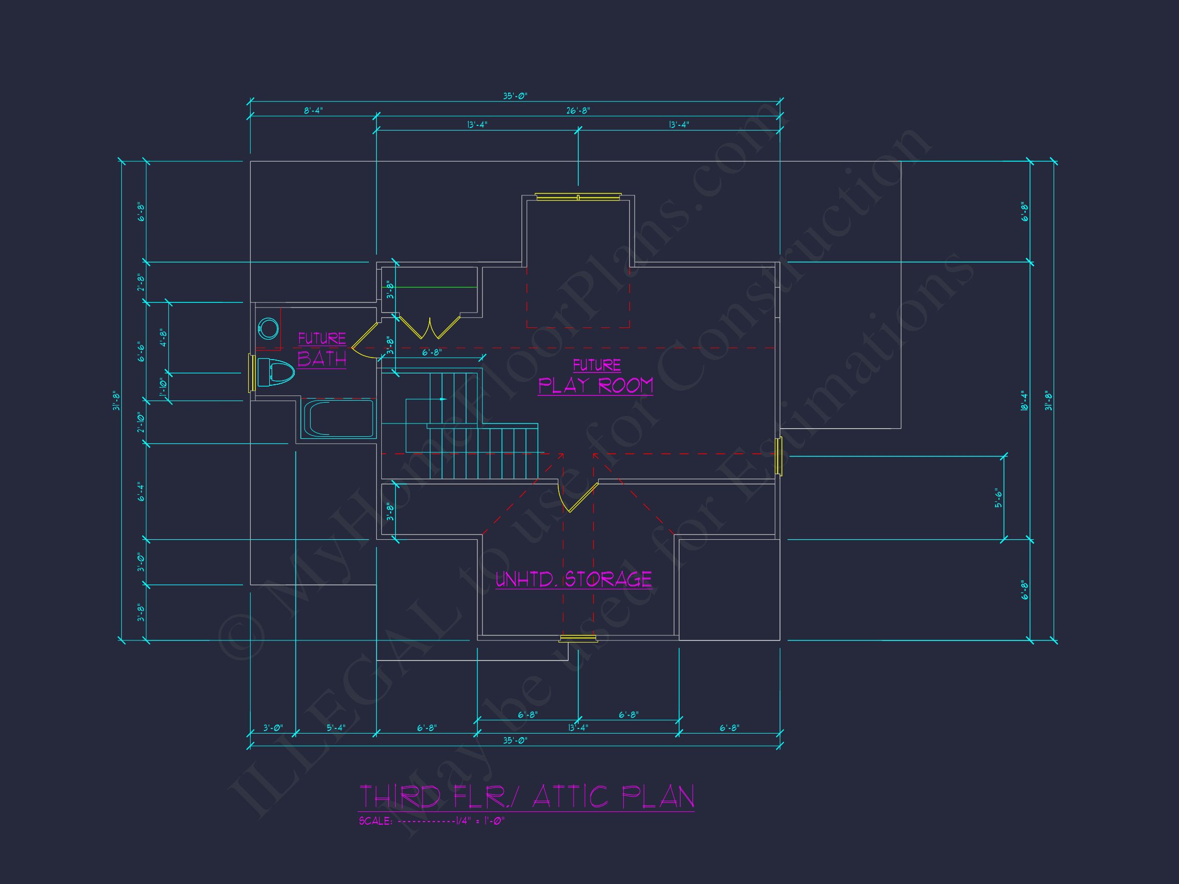 Custom house Floor Plan with 4 Beds,2.5 Stories & Garage