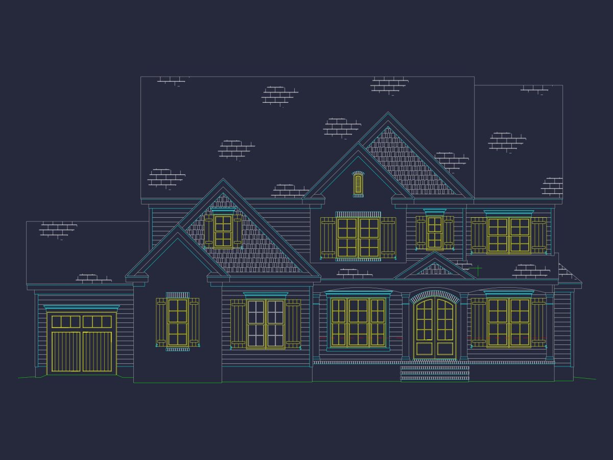 Custom house Floor Plan with Blueprint & CAD Designs