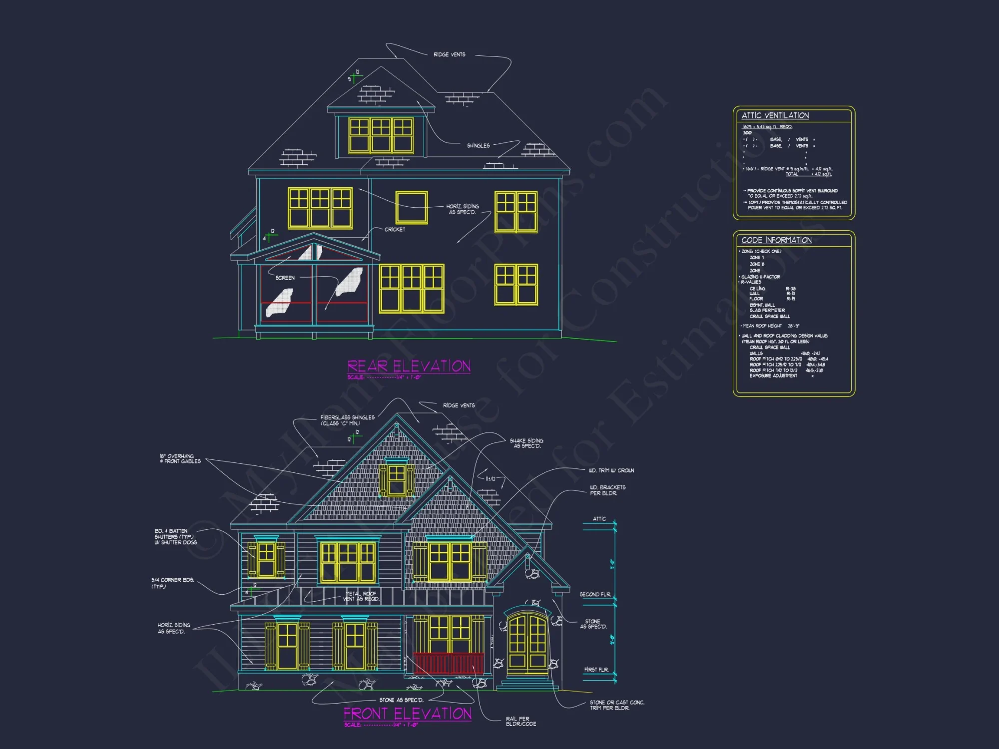 Custom house Floor Plan with CAD Blueprints and Craftsman Design