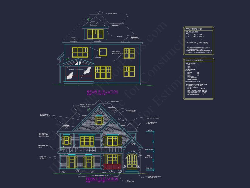 Custom house Floor Plan with CAD Blueprints and Craftsman Design