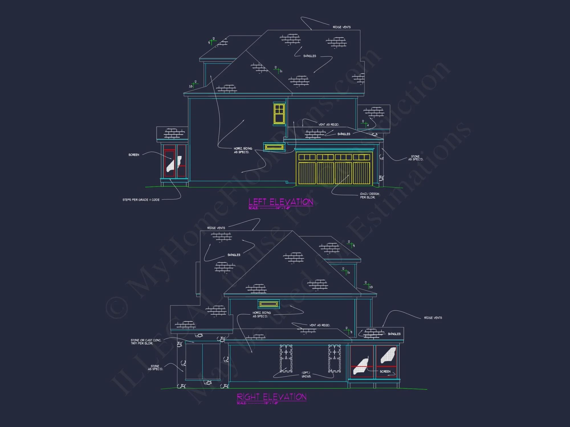 Custom house Floor Plan with CAD Blueprints and Craftsman Design