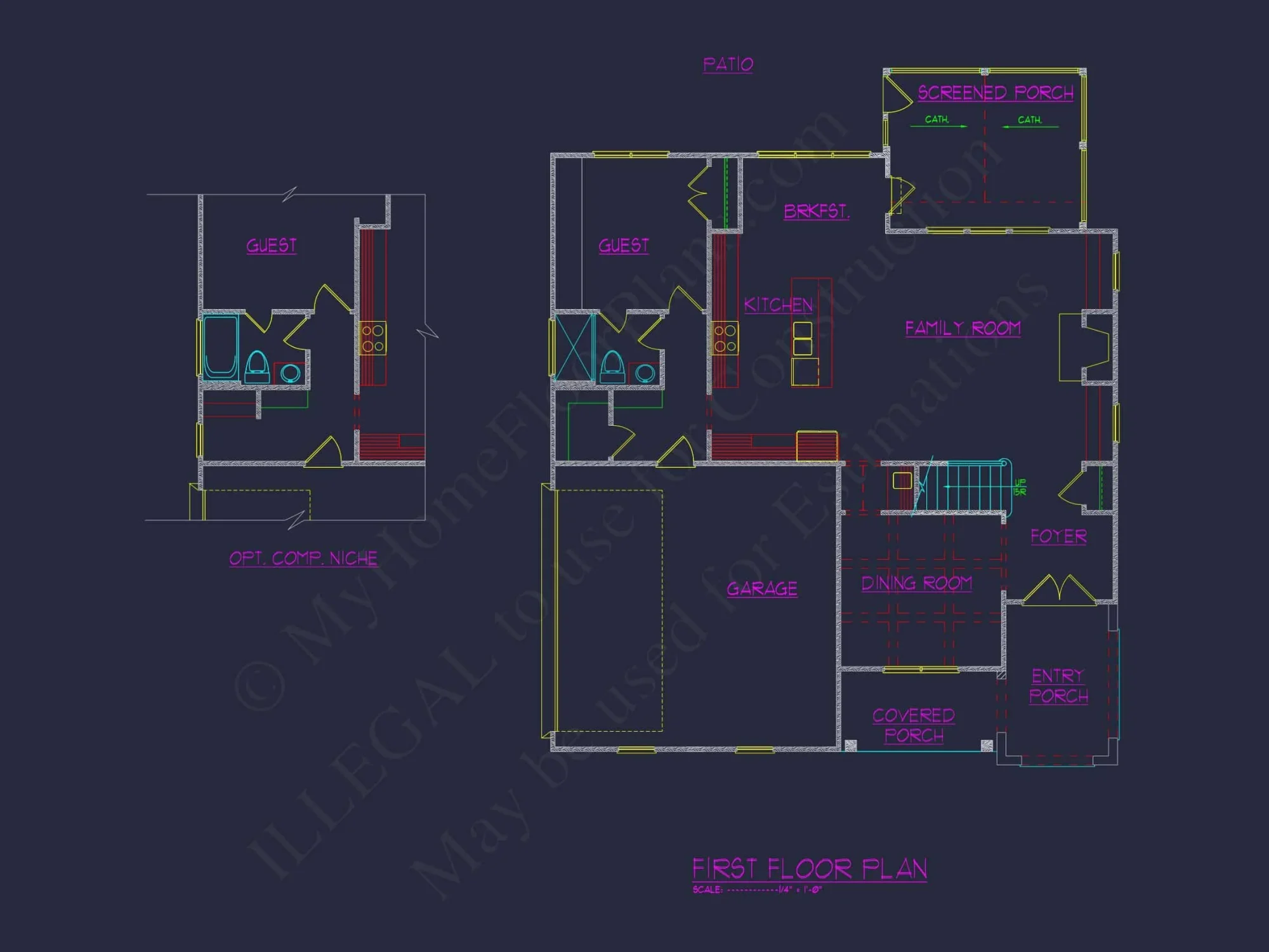 Custom house Floor Plan with CAD Blueprints and Craftsman Design