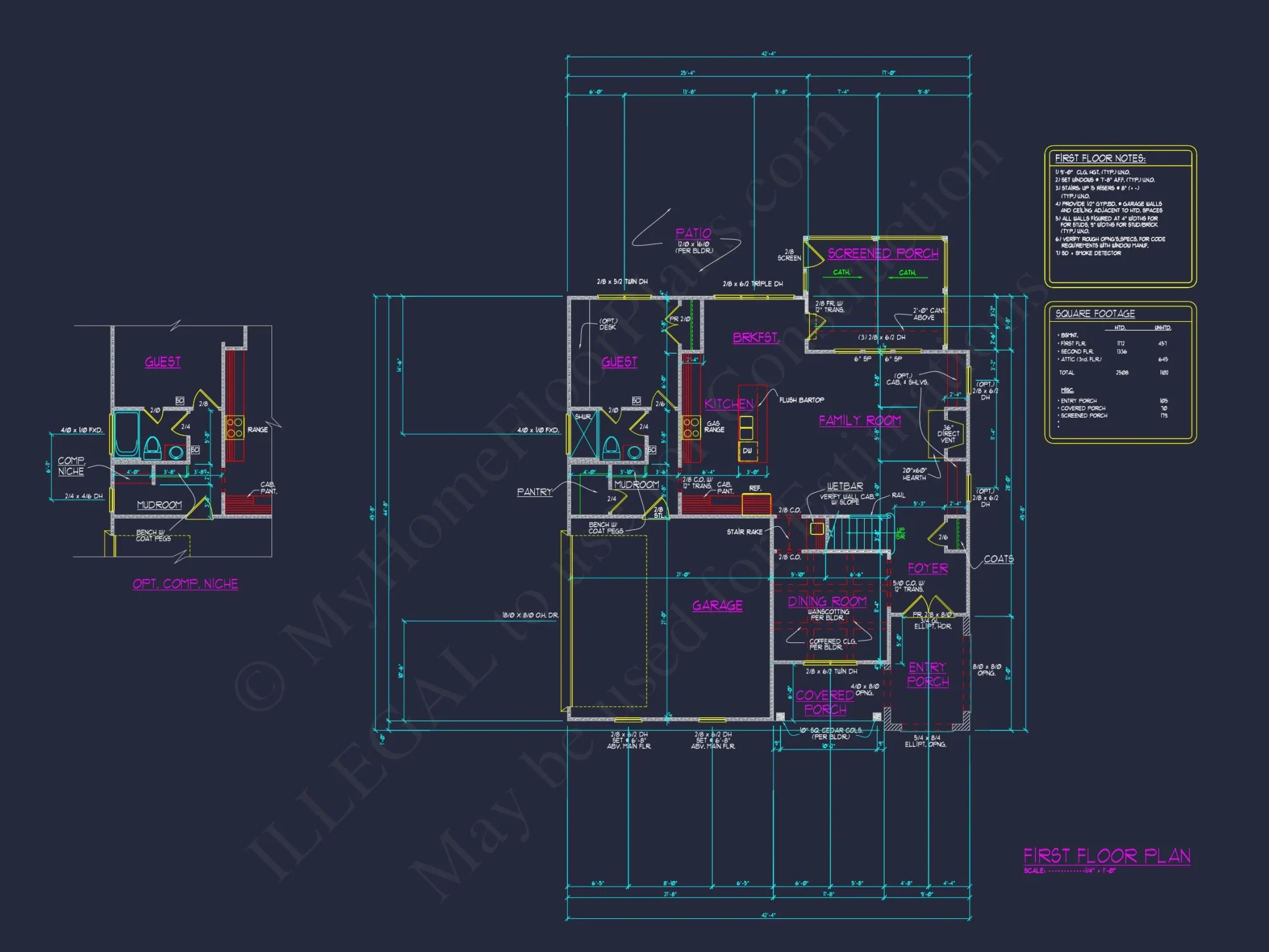 Custom house Floor Plan with CAD Blueprints and Craftsman Design