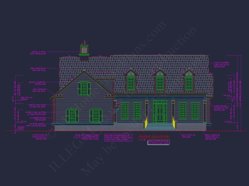 Custom house Plan With 2-Story CAD Designs, Blueprints, Features