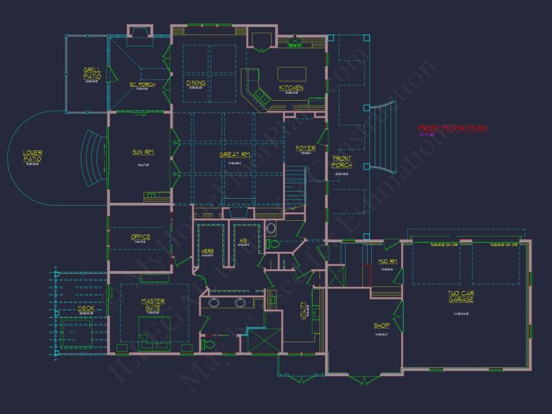 Custom house Plan With 2-Story CAD Designs, Blueprints, Features