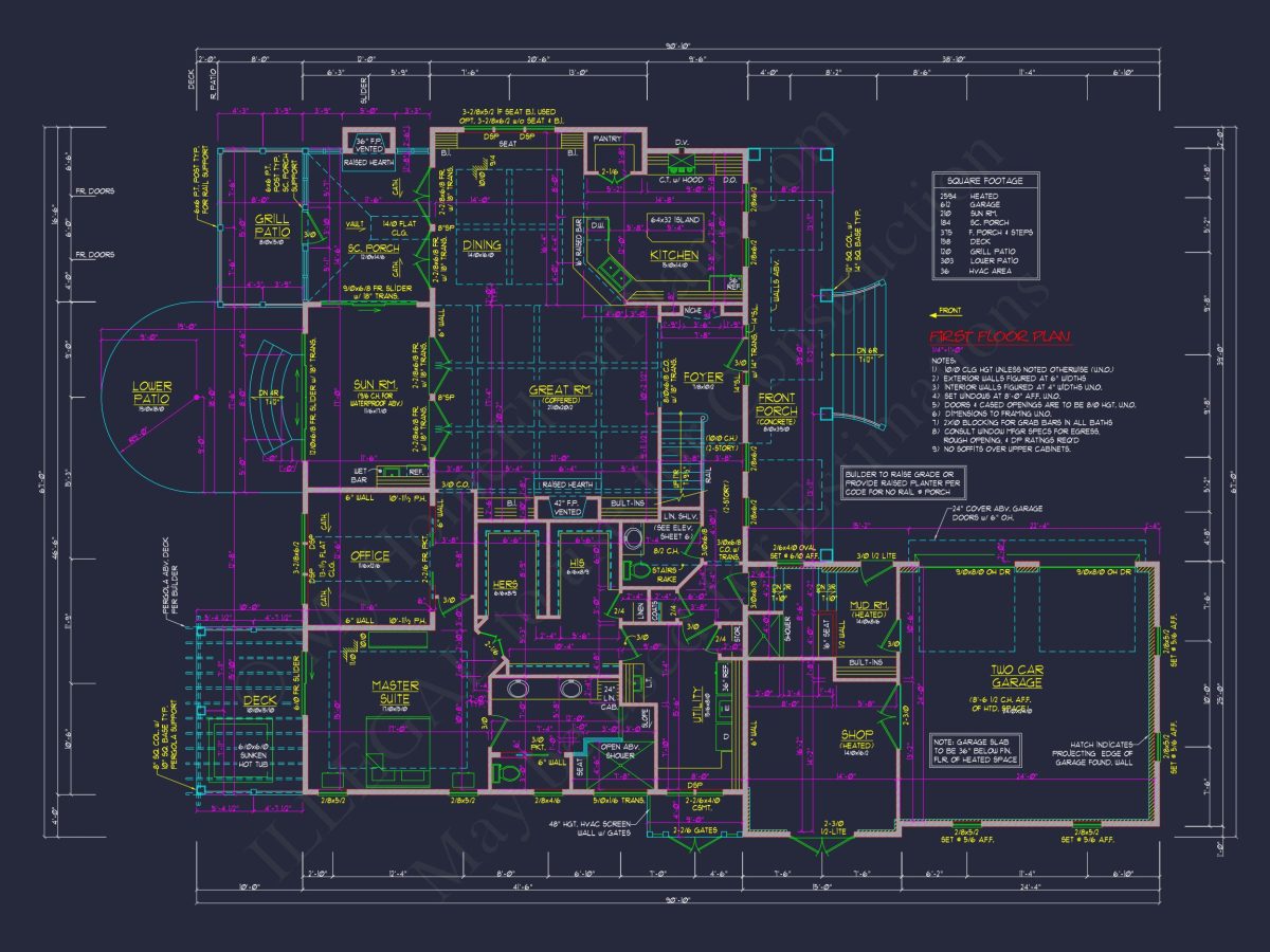 Custom house Plan With 2-Story CAD Designs, Blueprints, Features