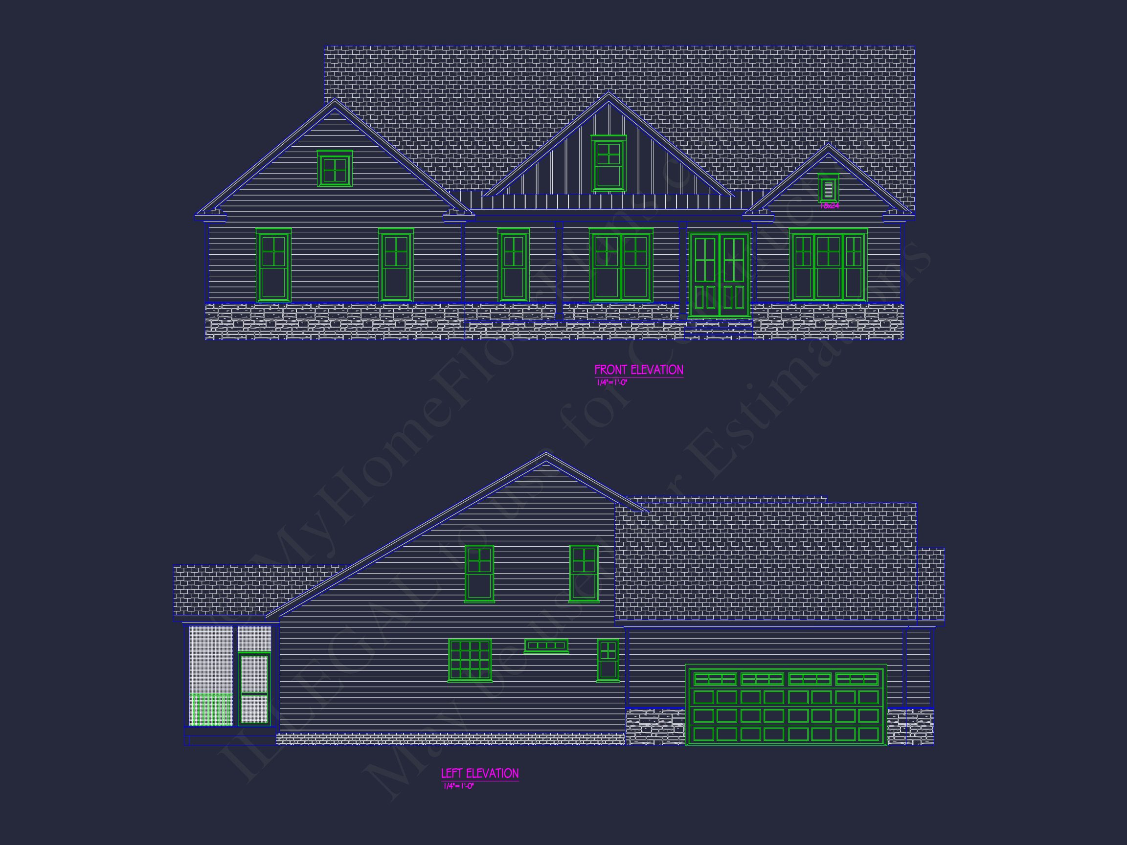 Custom house Plan with 2 Floors,CAD Designs,and Sunroom