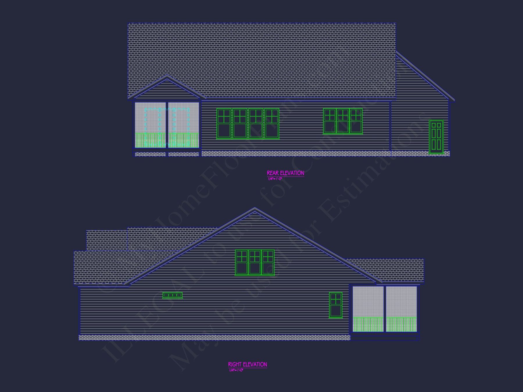 Custom house Plan with 2 Floors, CAD Designs, and Sunroom