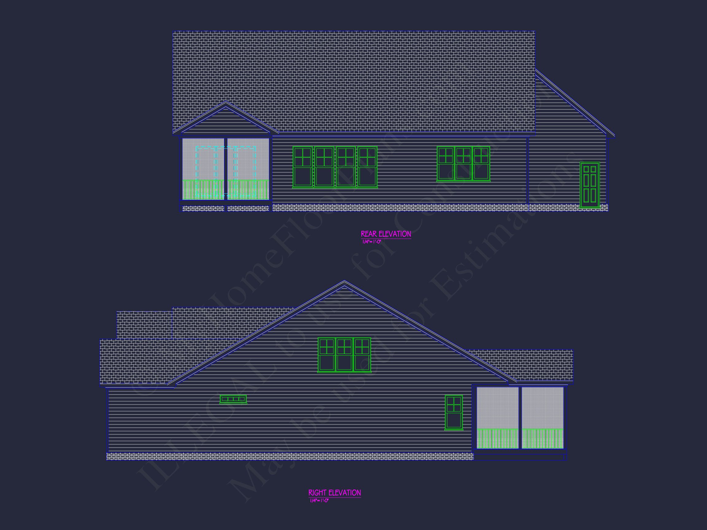 Custom house Plan with 2 Floors,CAD Designs,and Sunroom