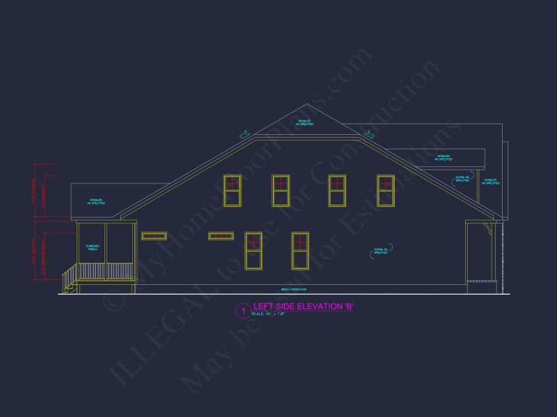 Custom house Plan with 2-Story CAD Blueprint Designs