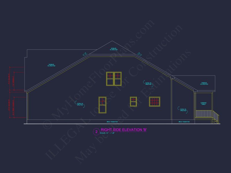 Custom house Plan with 2-Story CAD Blueprint Designs