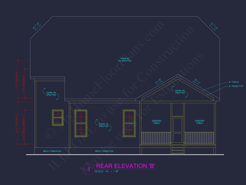 Custom house Plan with 2-Story CAD Blueprint Designs
