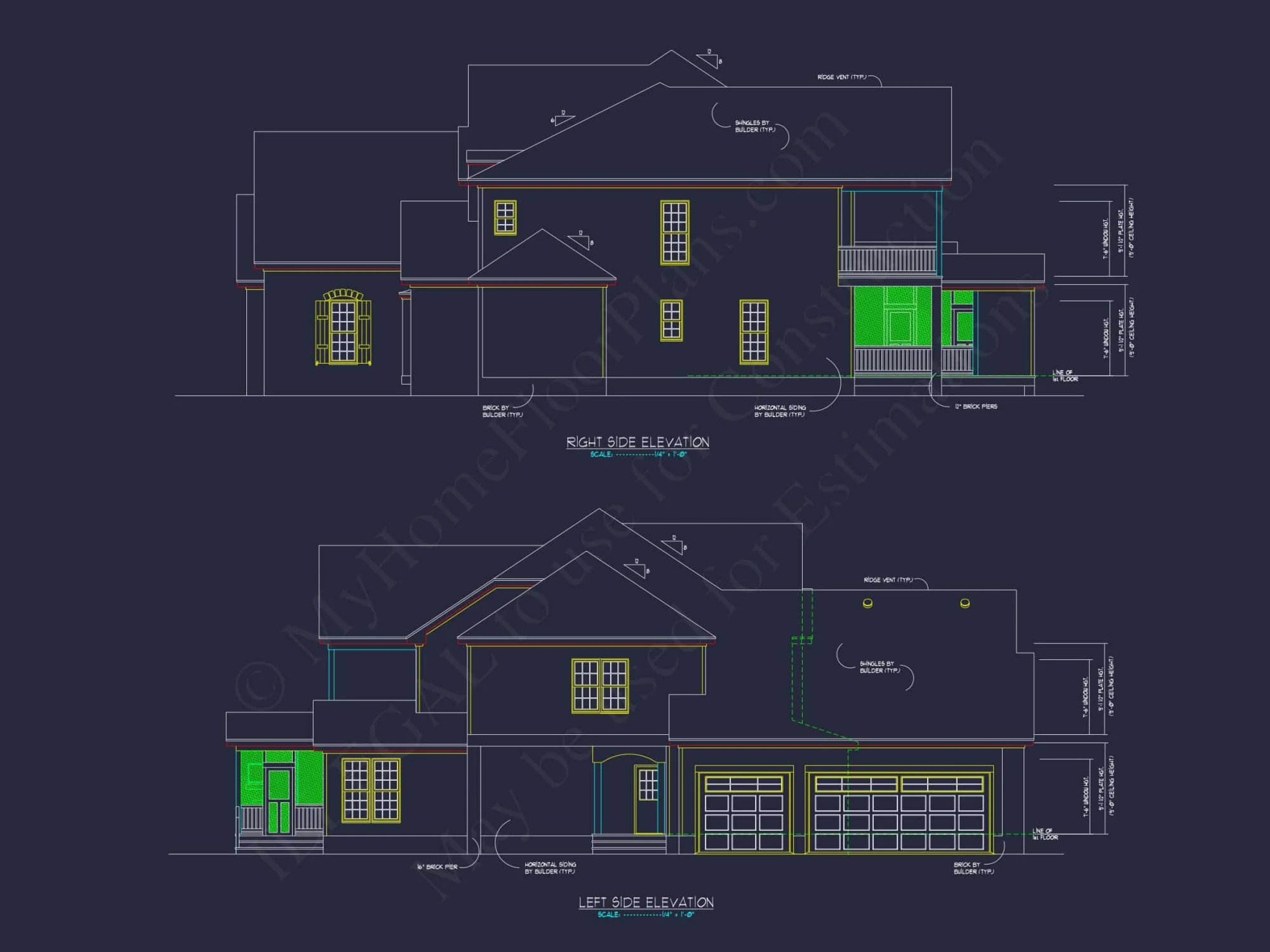 Custom house Plan with 2 Story CAD Designs & Floor Blueprint