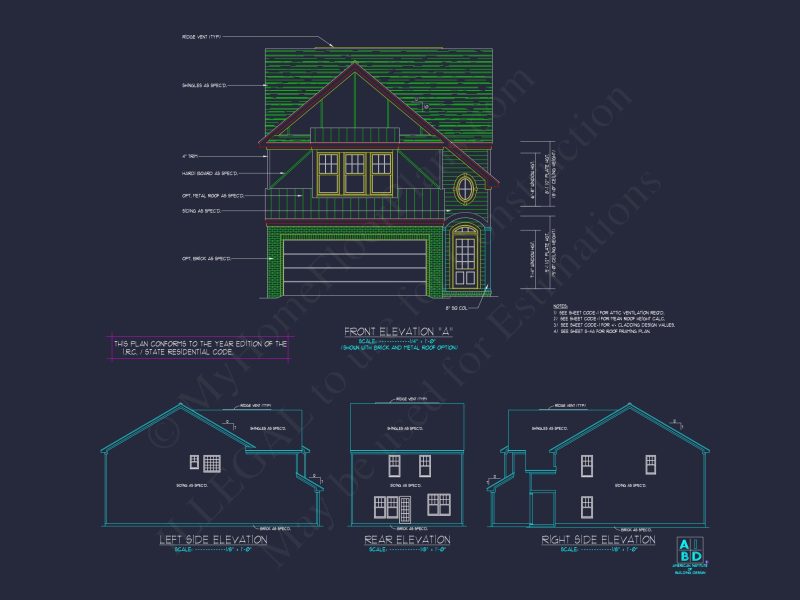 Custom house Plan with 2-Story Floor Plan and CAD Designs