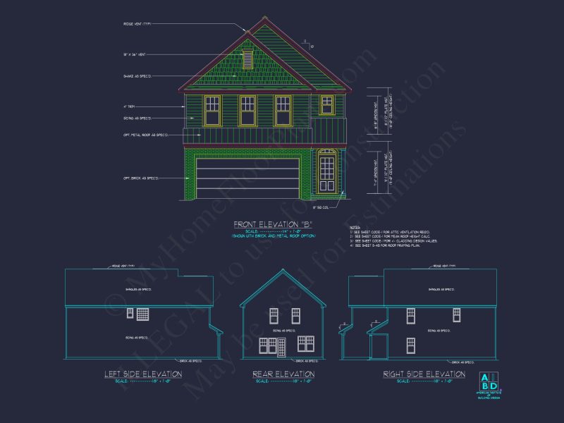 Custom house Plan with 2-Story Floor Plan and CAD Designs