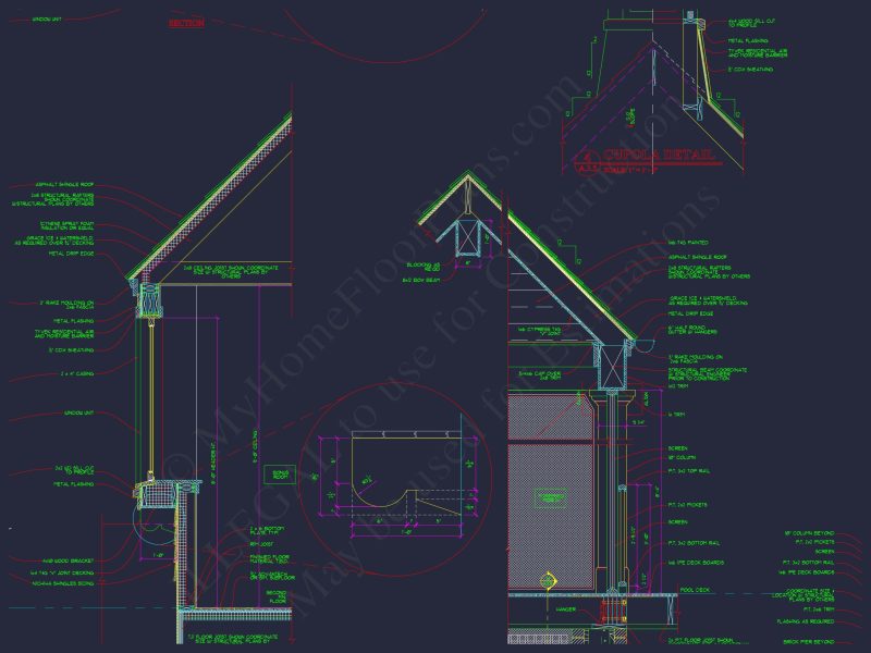 Custom house Plan with 2-story CAD Blueprint and Designs